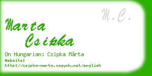 marta csipka business card